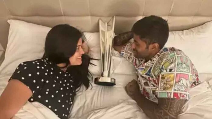 Suryakumar Yadav celebrates victory Trophy bed pose goes viral