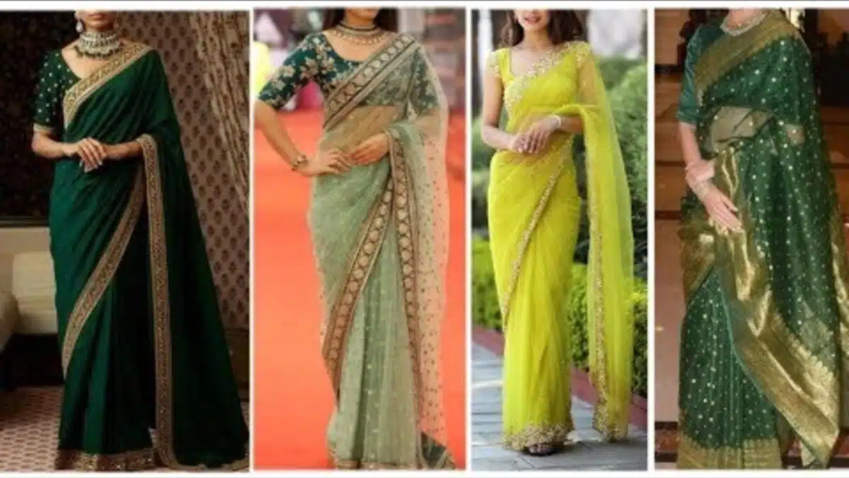 These green colored sarees will bloom in the month of Saavan