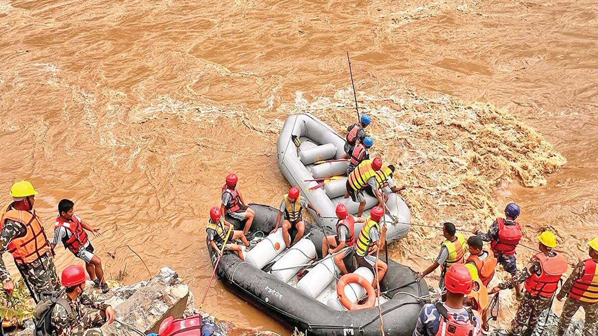 Two passenger buses swept away in a landslide in Nepal