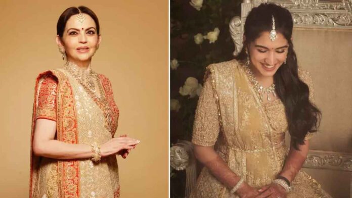 Wearing a gold blouse, Nita Ambani competed with Bahurani, became the main character in the puja held for Anant-Radhika