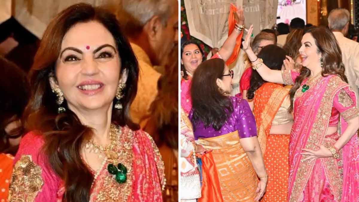 Wearing a gold blouse, Nita Ambani competed with Bahurani, became the main character in the puja held for Anant-Radhika