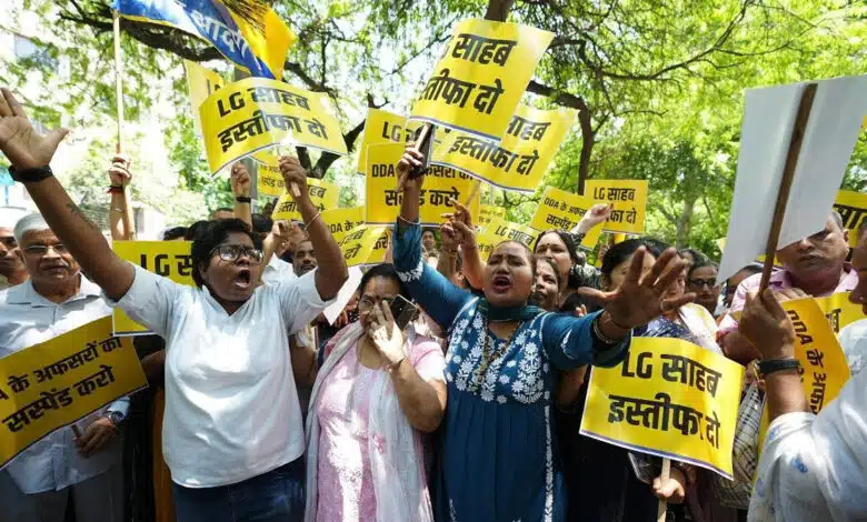 AAP protested outside LG's office over drowning incidents