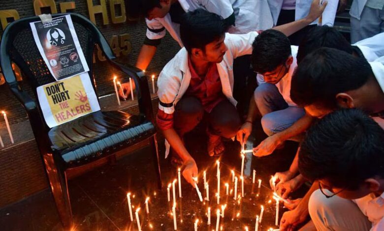 Doctors protest after Kolkata doctor rape and murder case