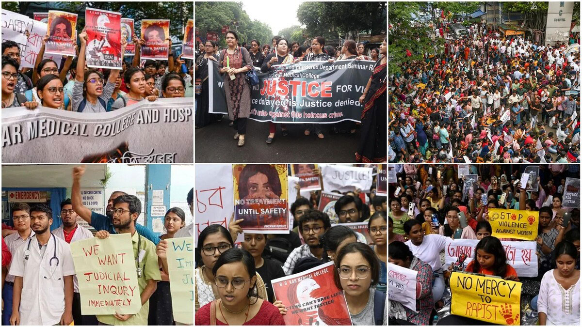 Doctors protest after Kolkata doctor rape and murder case