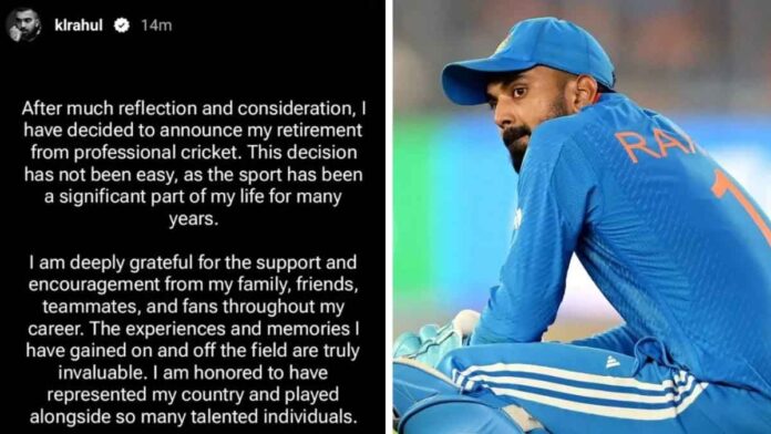 KL Rahul Retirement KL Rahul said goodbye to international cricket Instagram story created a sensation