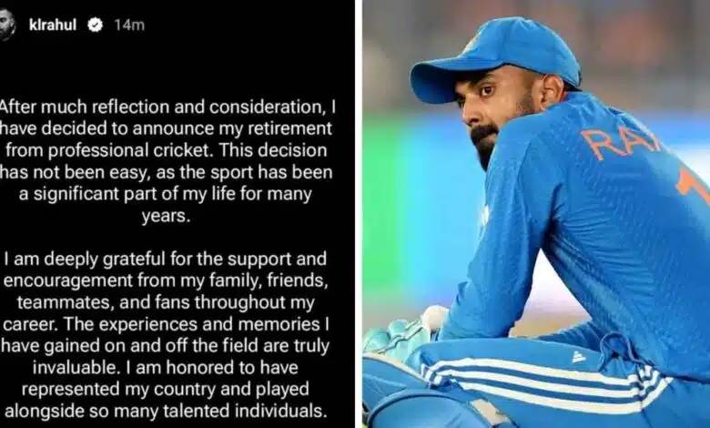 KL Rahul Retirement KL Rahul said goodbye to international cricket Instagram story created a sensation