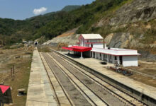 Kawnpui railway station damaged due to landslide in Mizoram