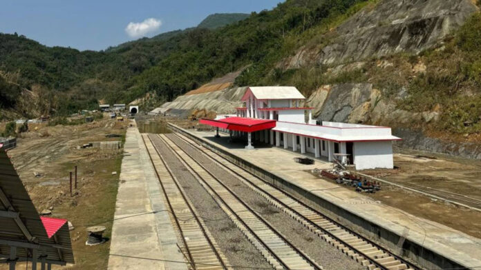 Kawnpui railway station damaged due to landslide in Mizoram