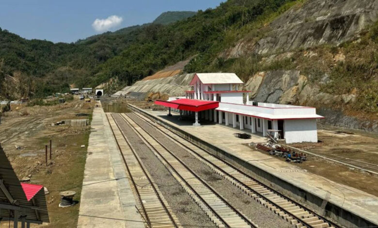 Kawnpui railway station damaged due to landslide in Mizoram