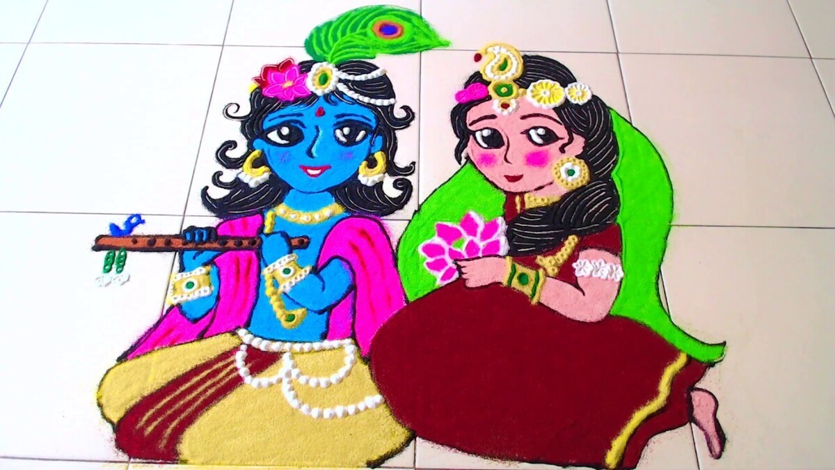 Make 10 beautiful rangoli designs on Janmashtami