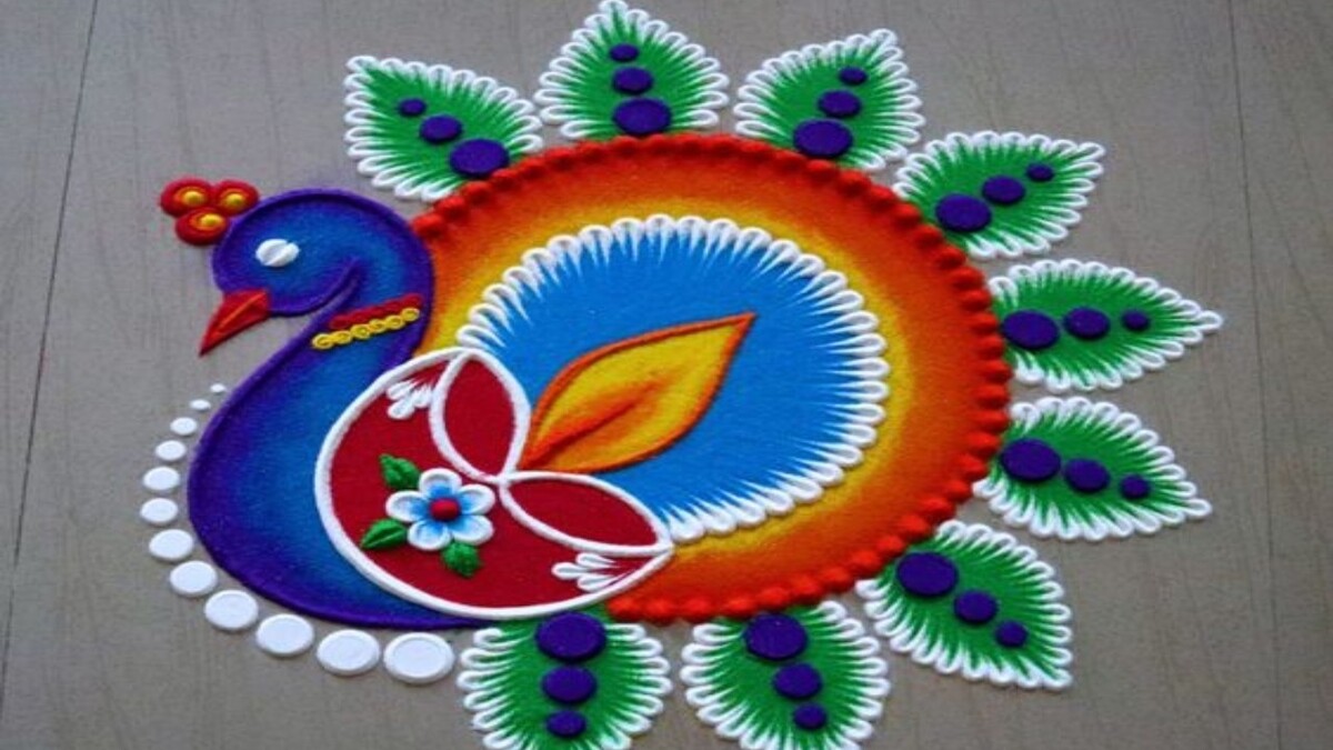 Make 10 beautiful rangoli designs on Janmashtami