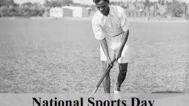 On National Sports Day Mansukh Mandaviya paid floral tribute to Hockey's Major Dhyan Chand
