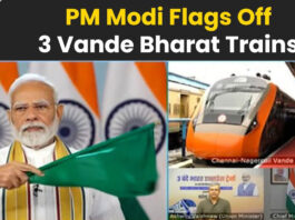 PM Modi flagged off 3 Vande Bharat trains