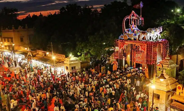Preparations for Krishna Janmashtami celebrations in Mathura Uttar Pradesh