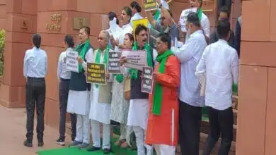 RJD MPs protested demanding special status for Bihar