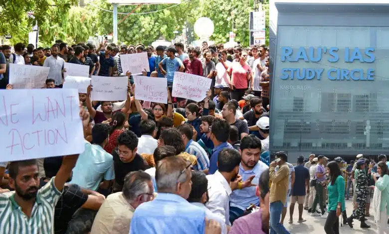 Rajendra Nagar incident students protest against coaching institutes continues