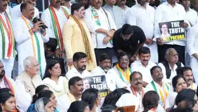Telangana Congress protests against SEBI chief