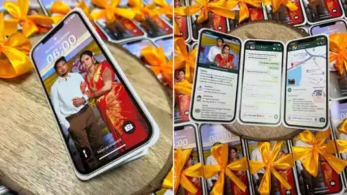 This is not an iPhone but a wedding Invitation Card, went viral on social media