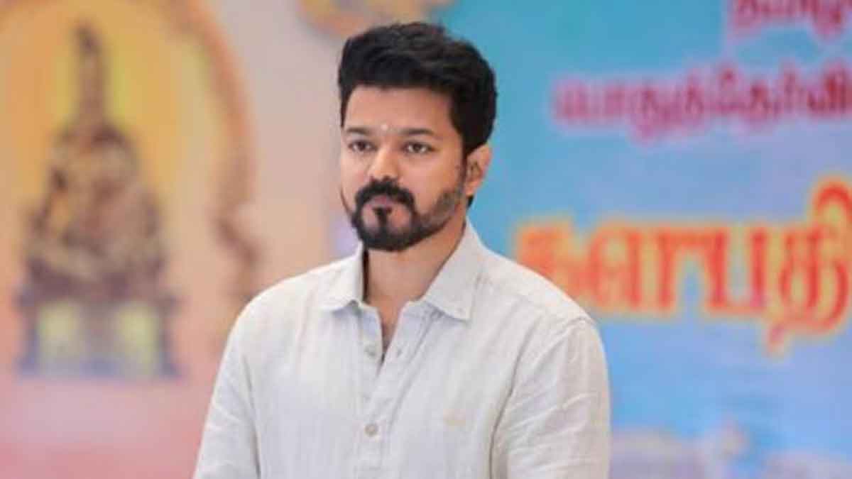 Vijay Hoist Tamilnadu Vettri Kazhagam's Block