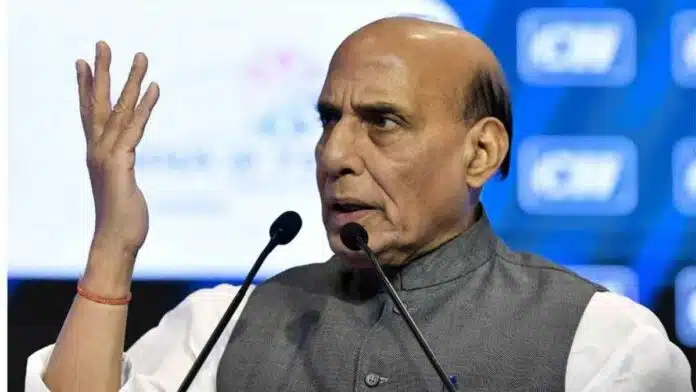 What advice did Rajnath Singh give to the NRIs working in America?