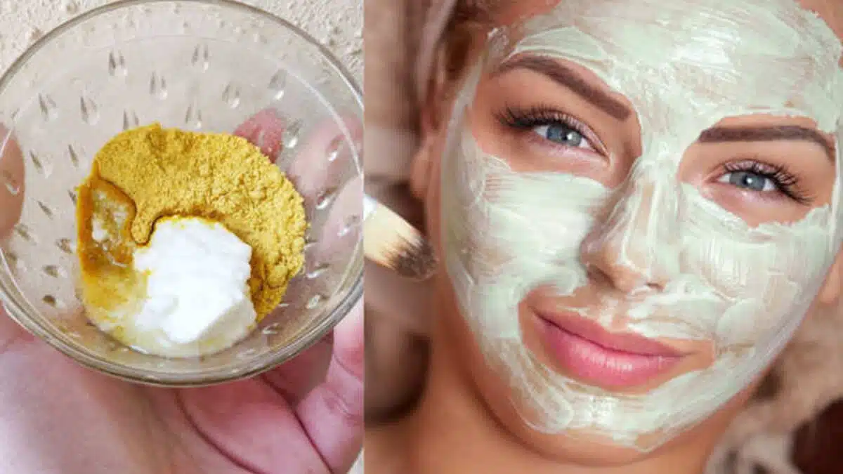 What should you mix in curd and apply to make your face clean