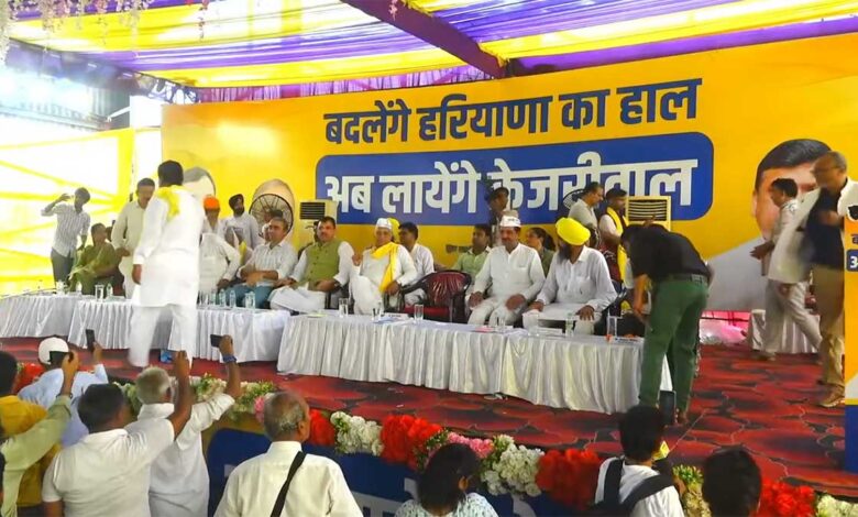 AAP MP Sanjay promises to implement Delhi CMs 5 guarantees in Haryana