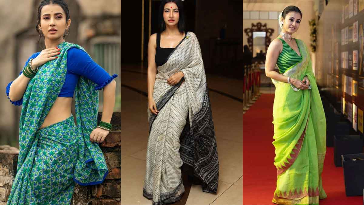 5 Beautiful Contrast Saree Blouses By Monami Ghosh To Slay