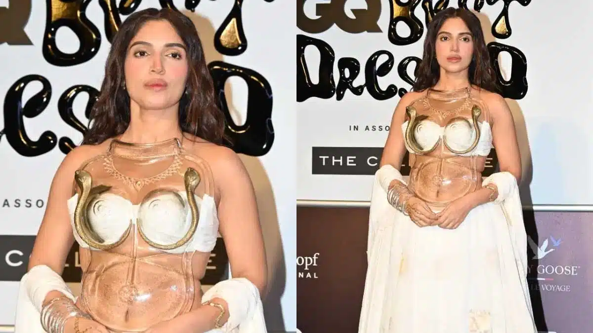 Bhumi Pednekar's Naagin look Glass blouse and snake!