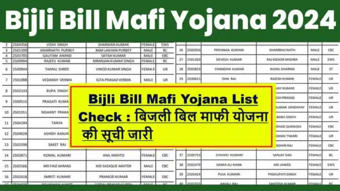 Bijli Bill Mafi Yojana New list released, check immediately!