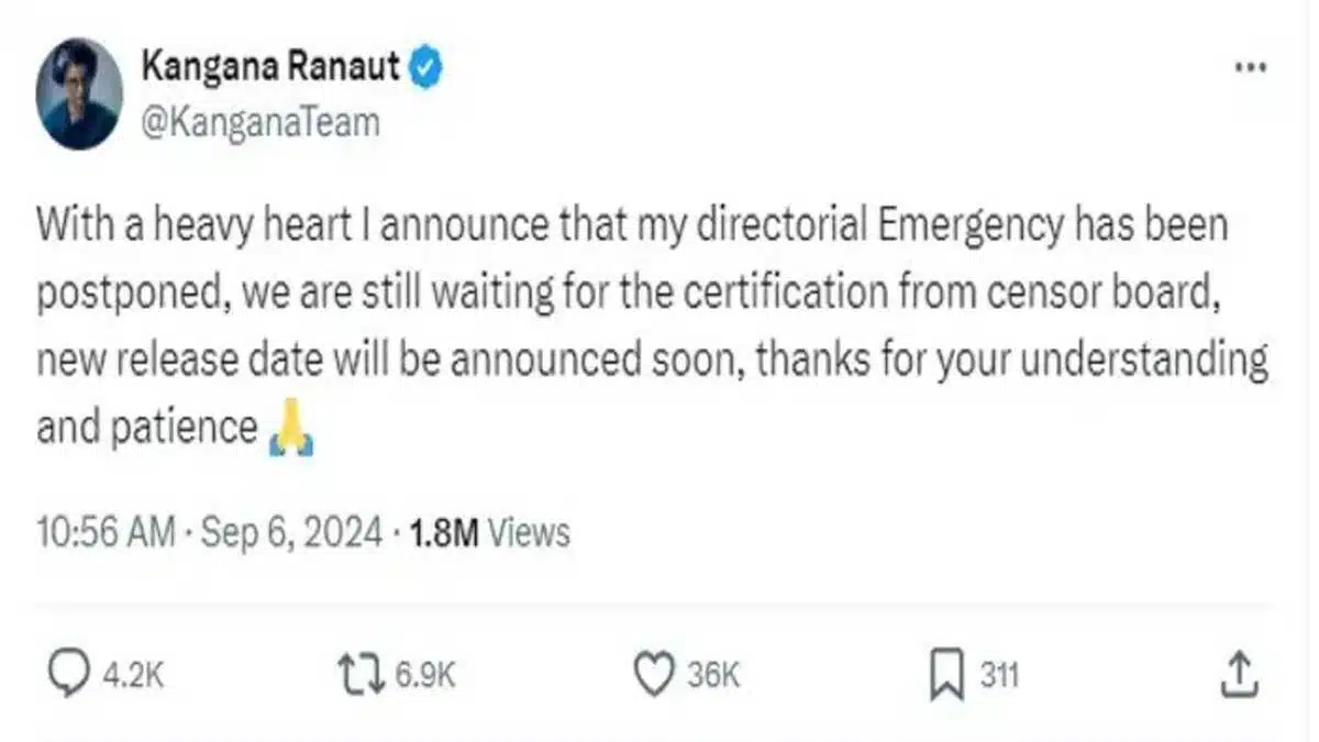 Chandigarh District Court issued notice to Kangana Ranaut regarding the film Emergency