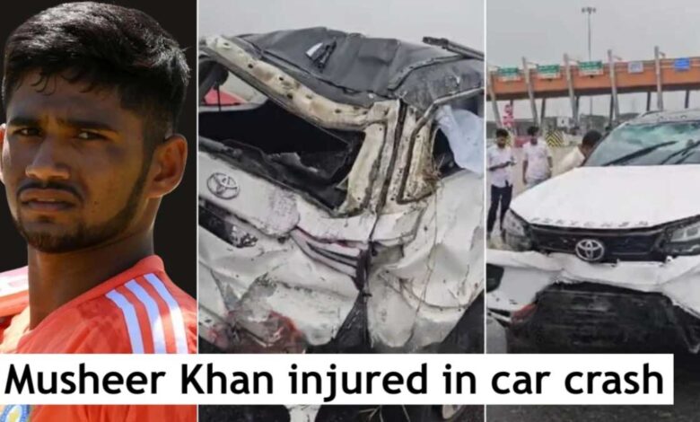 Cricketer Sarfaraz Khan's brother Mushir Khan met with a car accident, in critical condition.