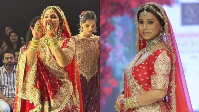 Hina Khan dazzles on the ramp, then returns to cancer treatment.