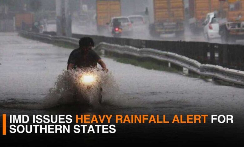 IMD issues rain and storm warning in southern states