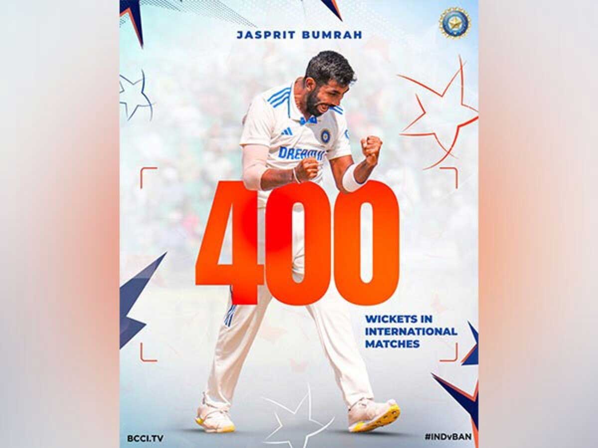 Jasprit Bumrah became the 10th Indian bowler to reach 400 international wickets