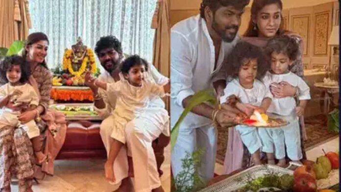 Nayanthara and Vignesh Shivan welcome Bappa on Ganesh Chaturthi