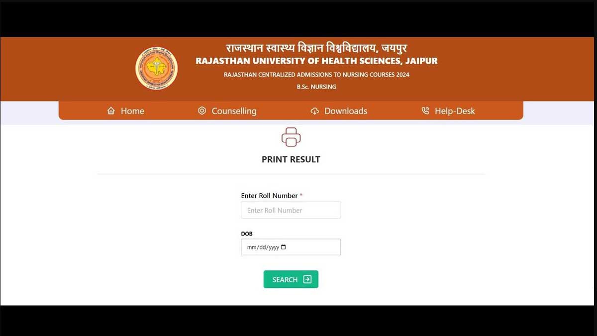 RUHS B.SC Nursing Result 2024 Released