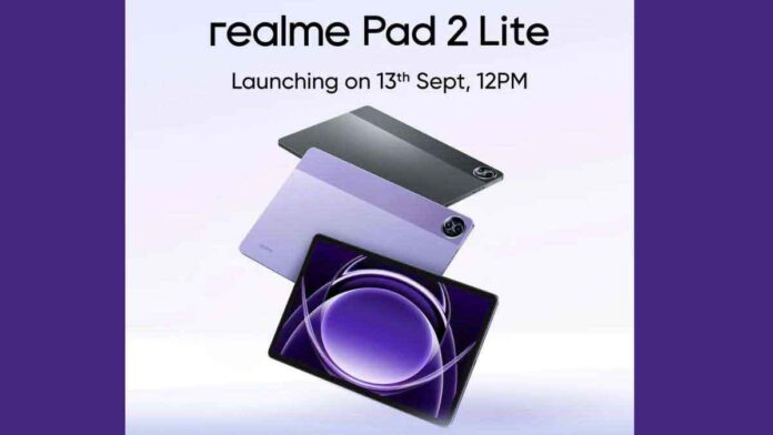 Realme Pad 2 Lite unveiling on September 13