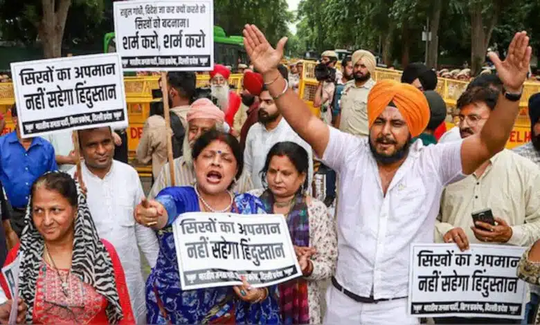 Sikh cell protested outside Rahul Gandhi's residence over his remarks on Sikh community