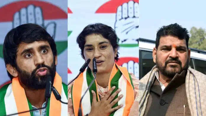 Vinesh Phogat and Bajrang Punia join Congress after Brij Bhushan alleges conspiracy