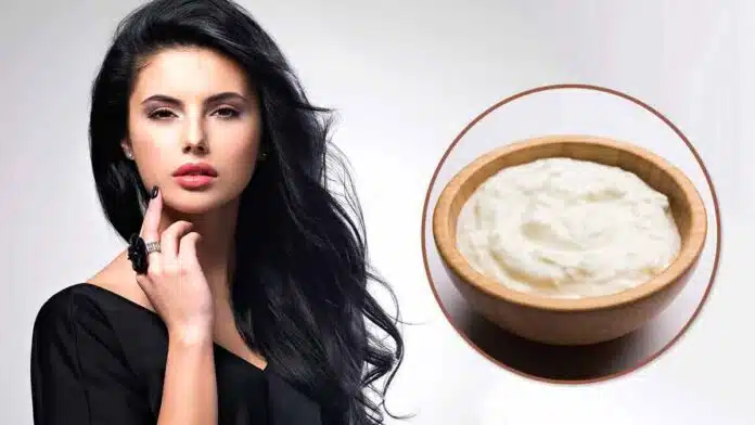 What should I mix with curd and apply on my hair