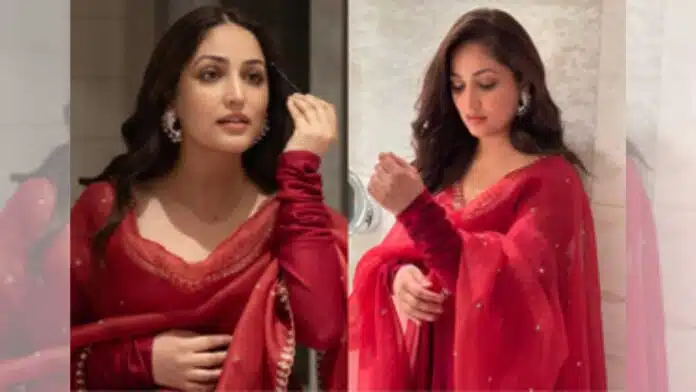 Yami Gautam Magic in a gorgeous red ethnic suit!