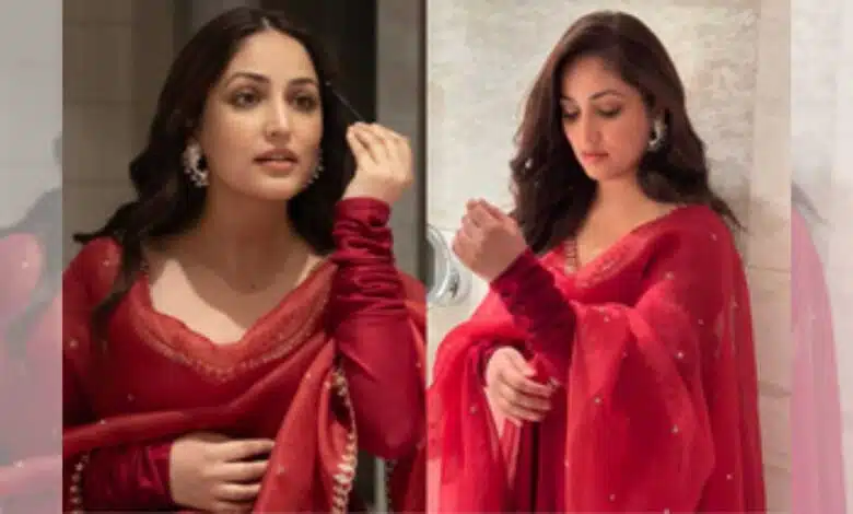 Yami Gautam Magic in a gorgeous red ethnic suit!