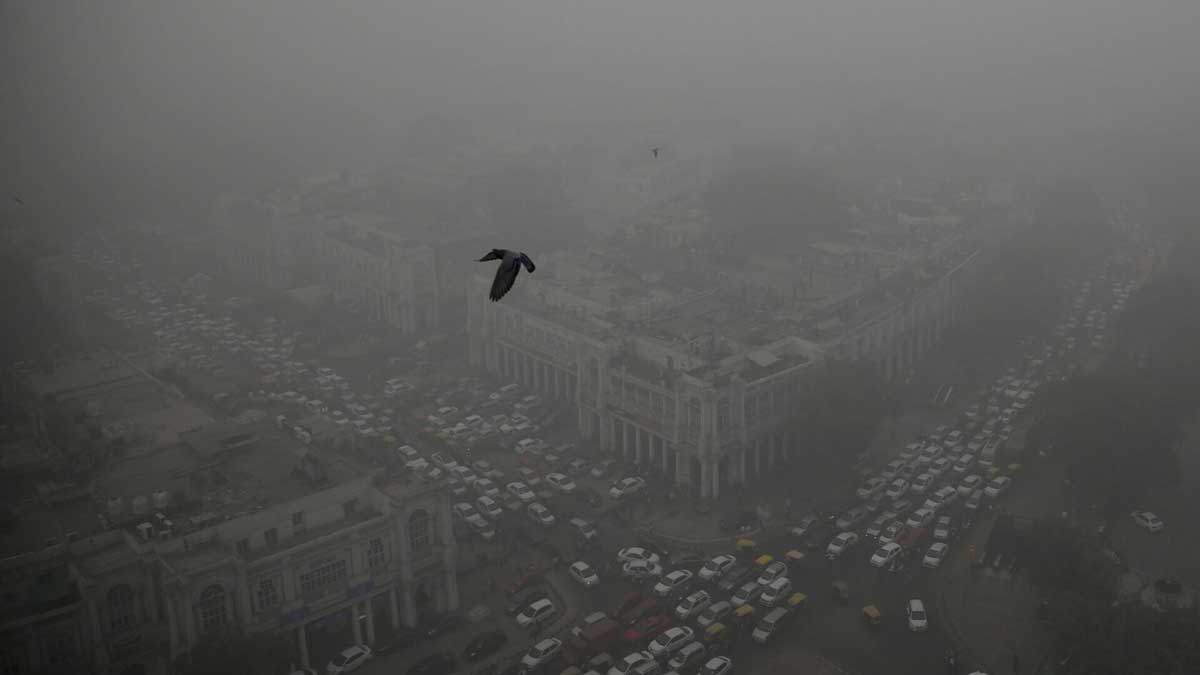 BJP's Shehzad Poonawalla reached Smog Tower to protest against Delhi's air pollution