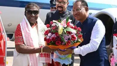 Chhattisgarh CM and Governor welcomed President Murmu at Raipur Airport