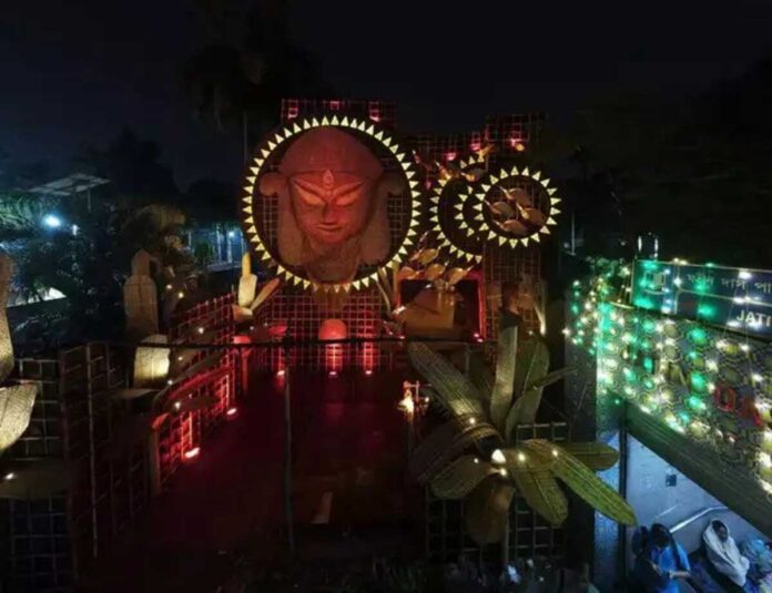 Durga Puja is being celebrated on the theme of shuddhi in Kolkata Hazra Park