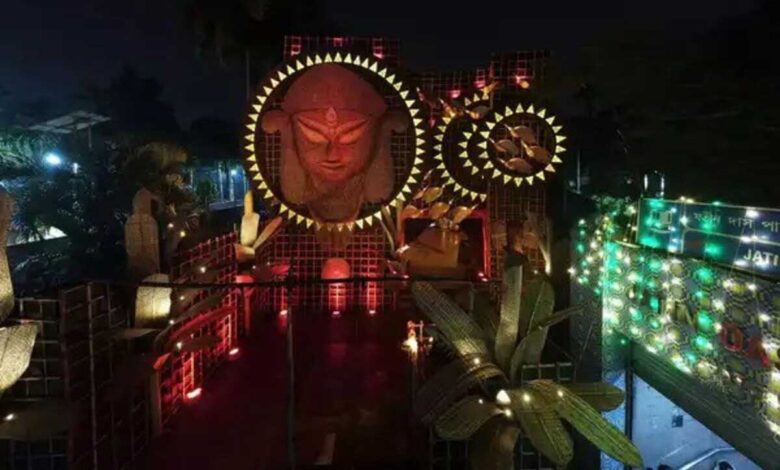 Durga Puja is being celebrated on the theme of shuddhi in Kolkata Hazra Park