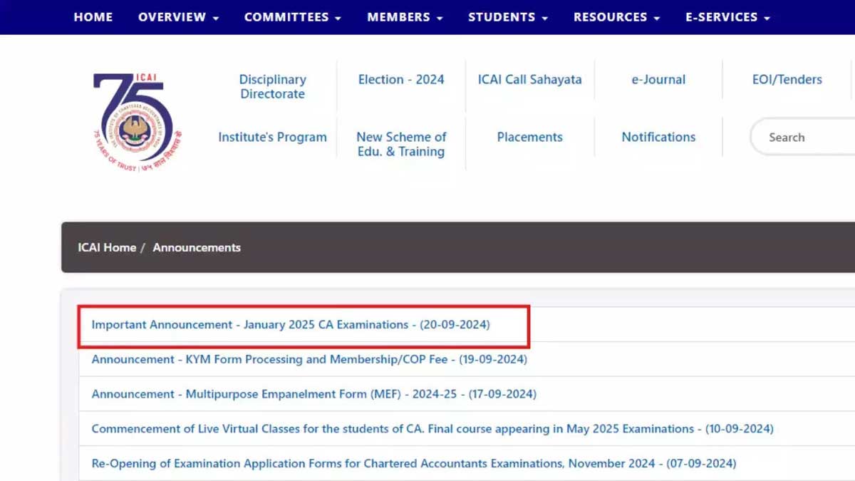 ICAI invites applications for observers for CA exam in January 2025