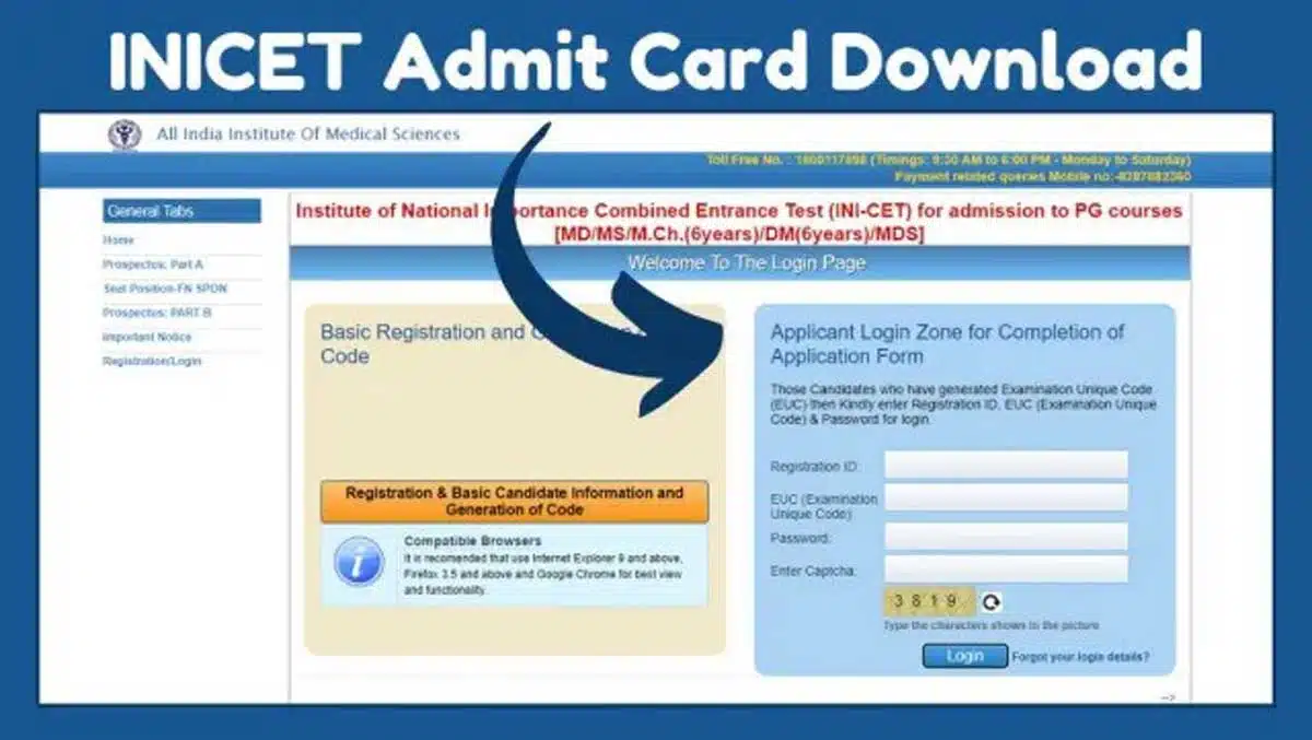 INI CET Admit Cards To Be Out On November 4