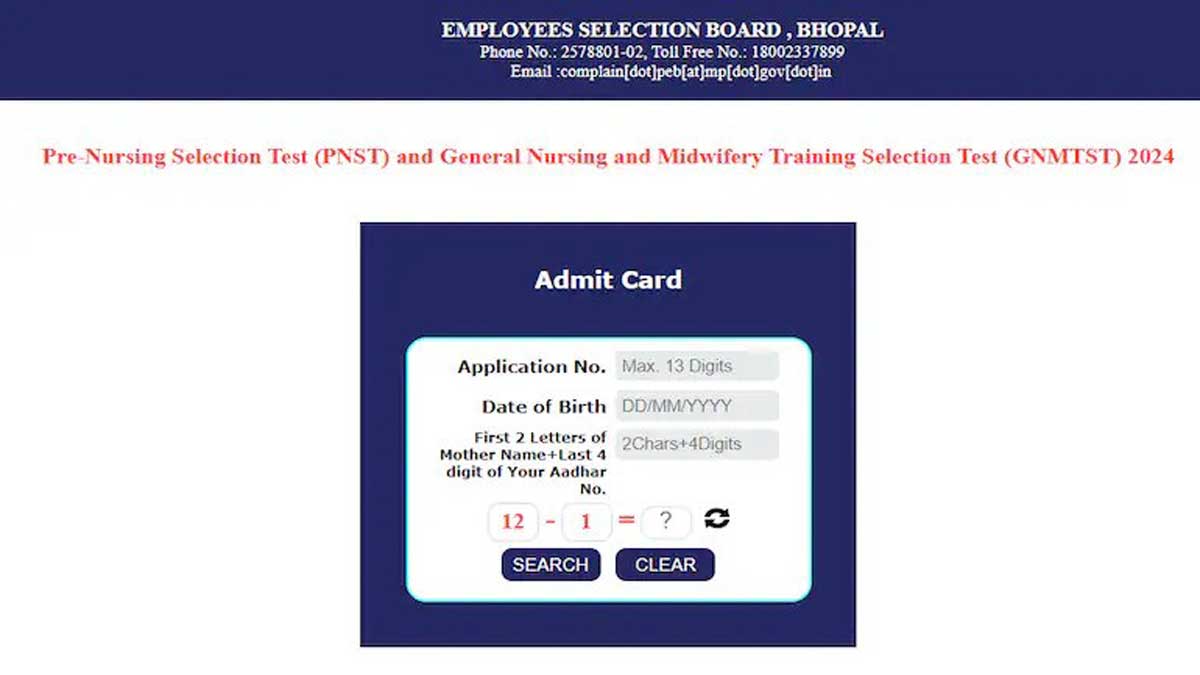 MPSEB Nursing Selection Exam Admit Card 2024 released, check steps to download