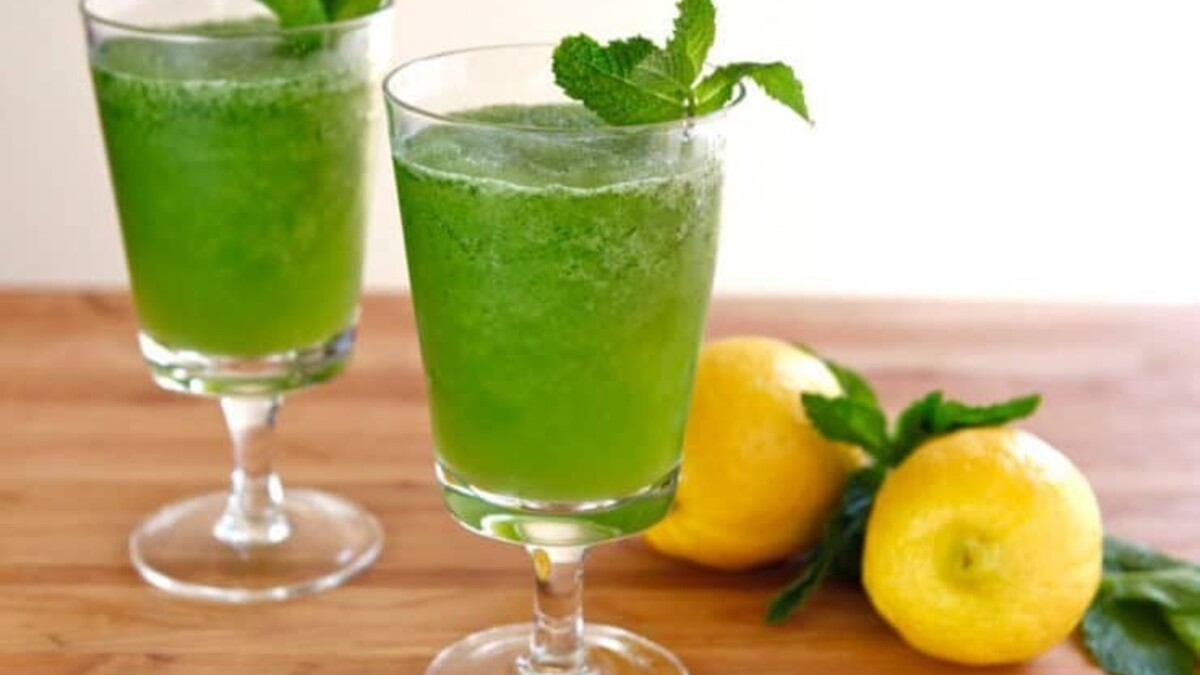 Mint and Lemon Juice A refreshing blend of taste and health"